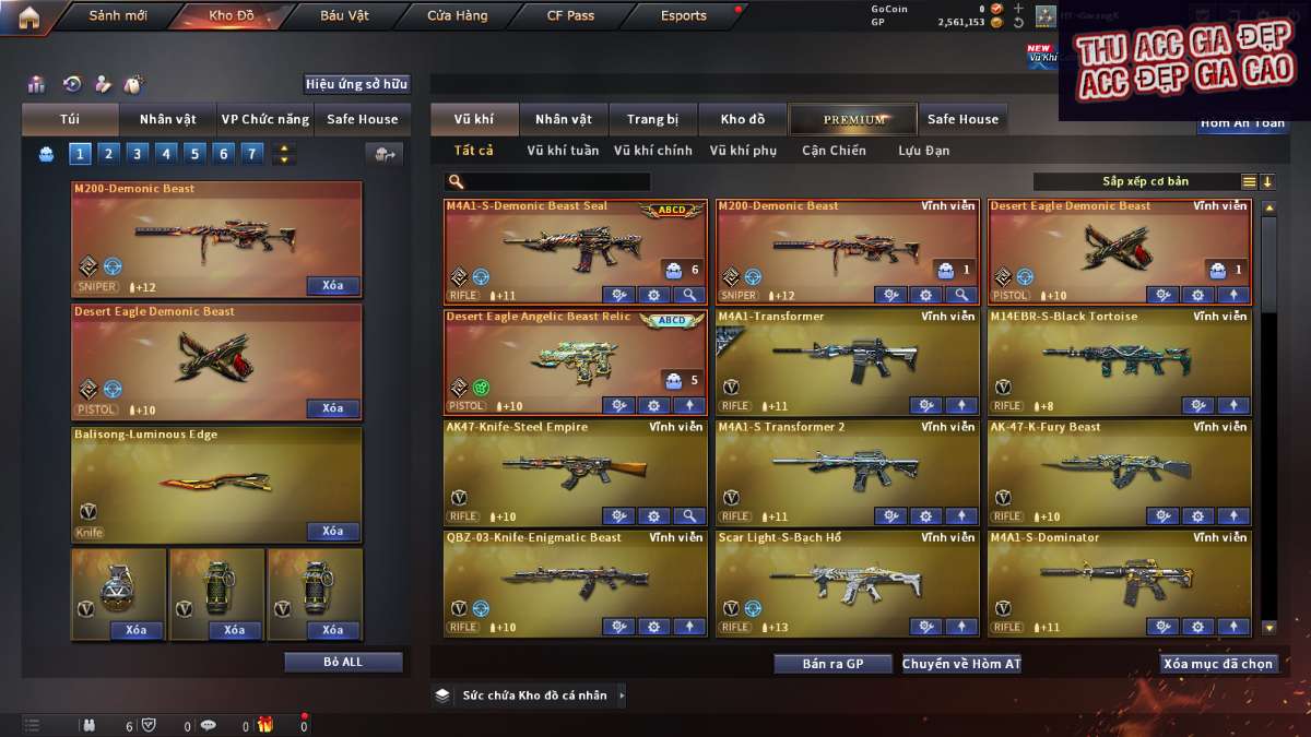 shop acc cf uy tin gia re